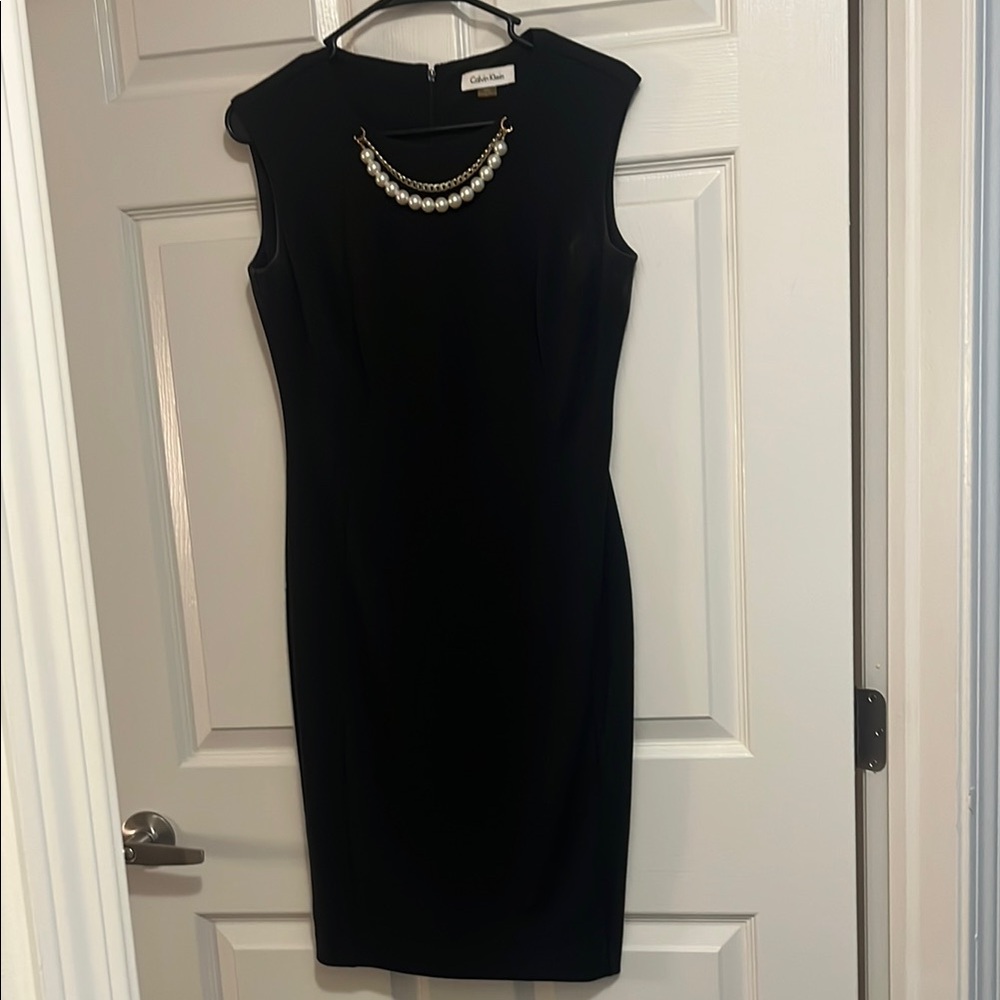 Calvin Klein Black Sheath Midi Dress